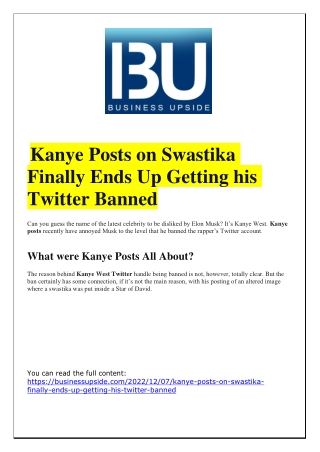 Kanye Posts on Swastika Finally Ends Up Getting his Twitter Banned