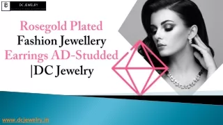 Rosegold Plated Fashion Jewellery Earrings AD-Studded DCJewelry