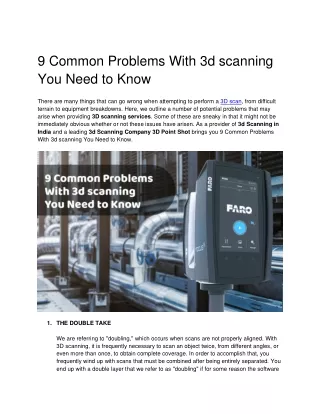 9 Common Problems With 3d scanning Company You Need to Know