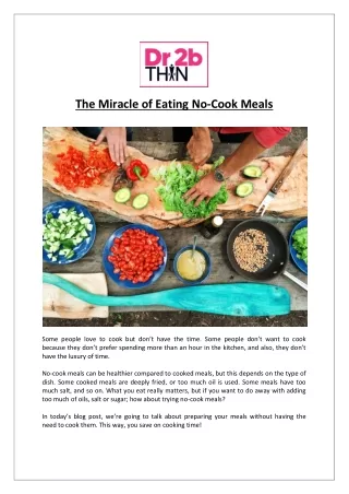 Dr2bThin - The Miracle of Eating No-Cook Meals