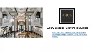 luxury bespoke furniture in mumbai
