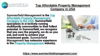 Top Affordable Property Management Company in USA