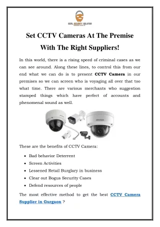 CCTV Camera Supplier in Gurgaon Call-8467096239