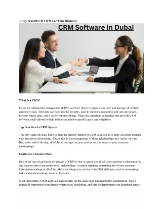 3 key benefits of crm for your business