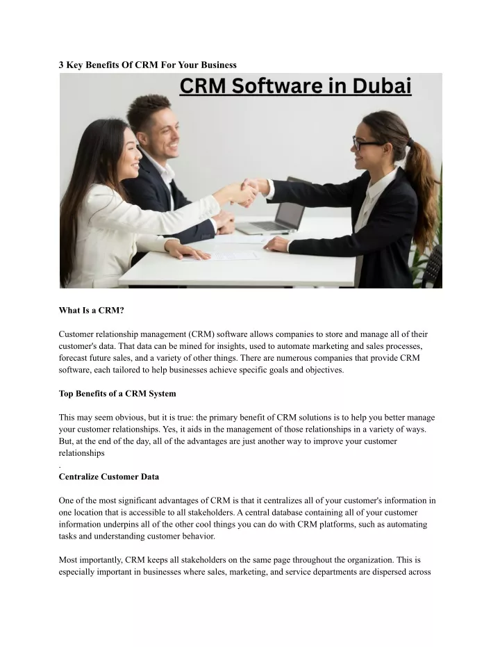 3 key benefits of crm for your business