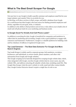 what is the best email scraper for google