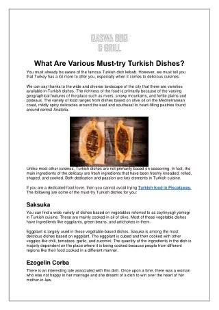 what are various must try turkish dishes you must