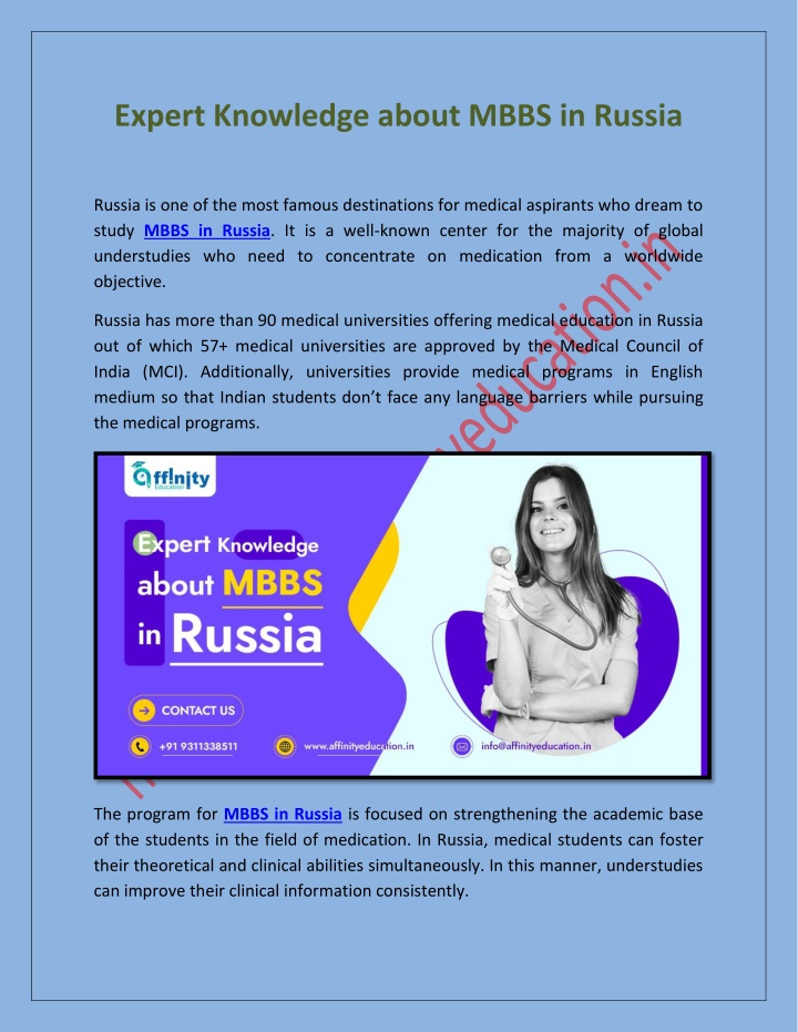 expert knowledge about mbbs in russia