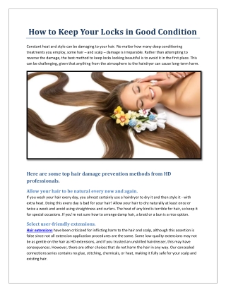 how to keep your locks in good condition