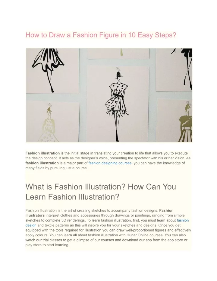 how to draw a fashion figure in 10 easy steps