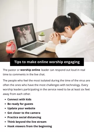Tips to make online worship engaging
