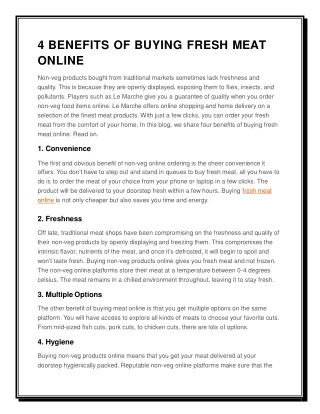 4 BENEFITS OF BUYING FRESH MEAT ONLINE
