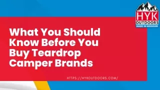 Teardrop Camper Brands