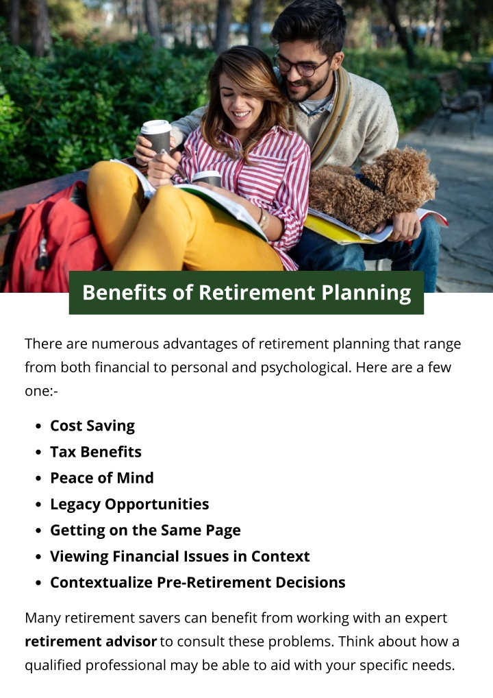 benefits of retirement planning