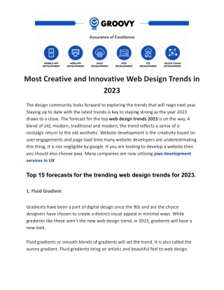 Most Creative and Innovative Web Design Trends in 2023
