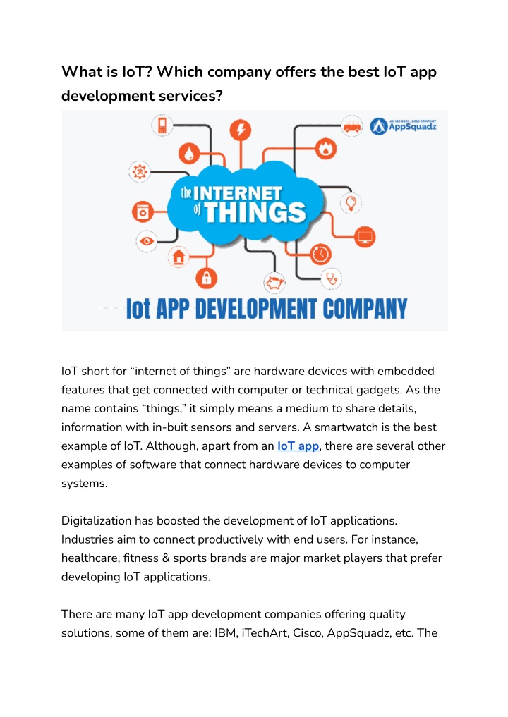 what is iot which company offers the best