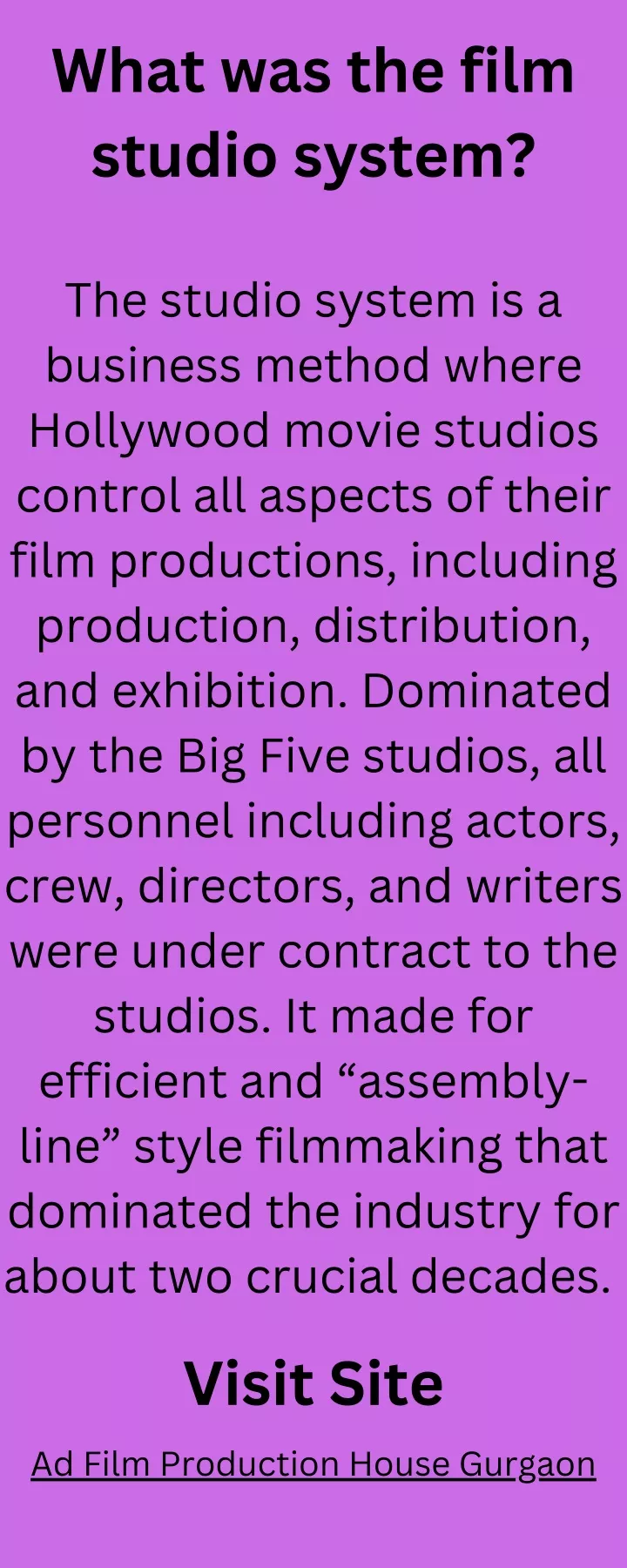 what was the film studio system