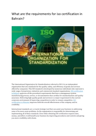 ISO Certification in Bahrain