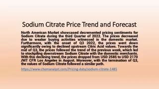 sodium citrate price trend and forecast