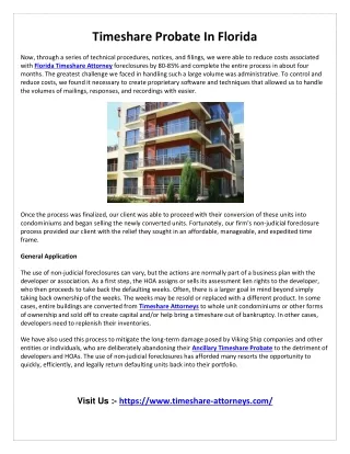 timeshare probate in florida
