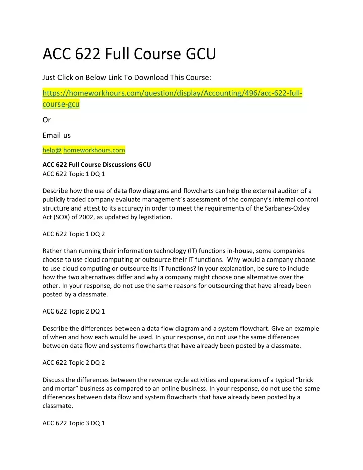 acc 622 full course gcu