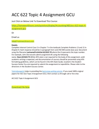 acc 622 topic 4 assignment gcu