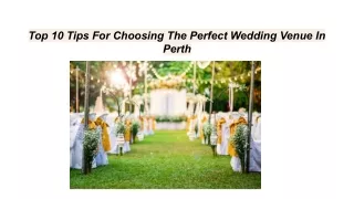 Tips For Choosing The Perfect Wedding Venue In Perth: Frasers Events