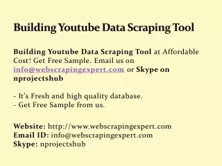 building youtube data scraping tool