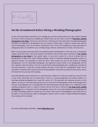Set the Groundwork before Hiring a Wedding Photographer