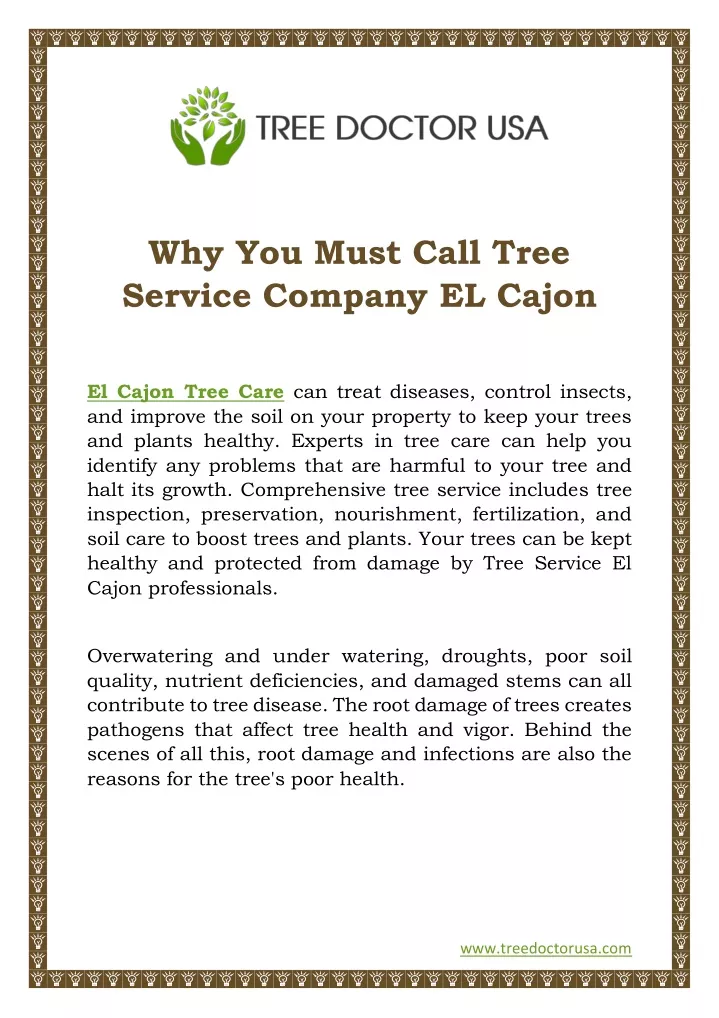 why you must call tree service company el cajon