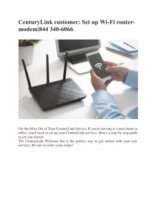 centurylink customer set up wi fi router modem