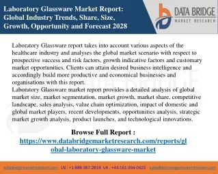 Laboratory Glassware Market – Industry Trends and Forecast to 2028