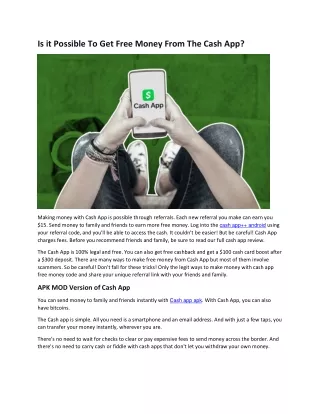 is it possible to get free money from the cash app