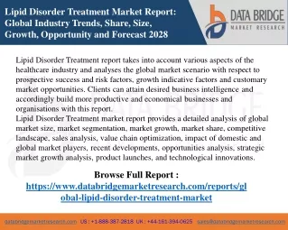 Lipid Disorder Treatment Market – Industry Trends and Forecast to 2028