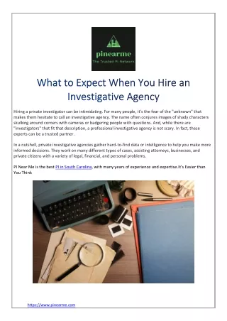 What to Expect When You Hire an Investigative Agency