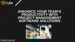 Enhance your team’s productivity with project management software solutions