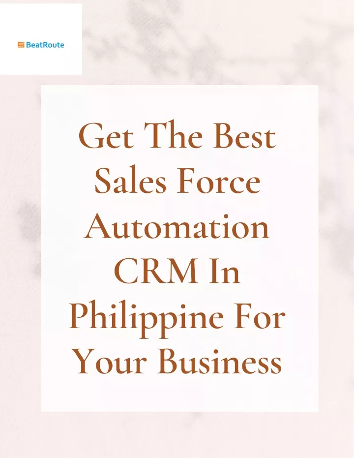 get the best sales force automation