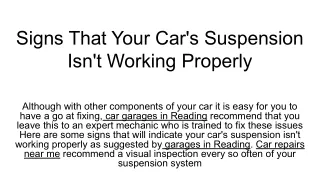 signs that your car s suspension isn t working