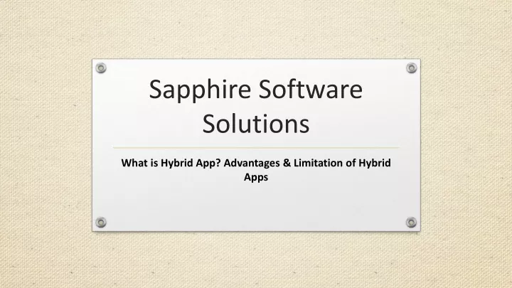 sapphire software solutions