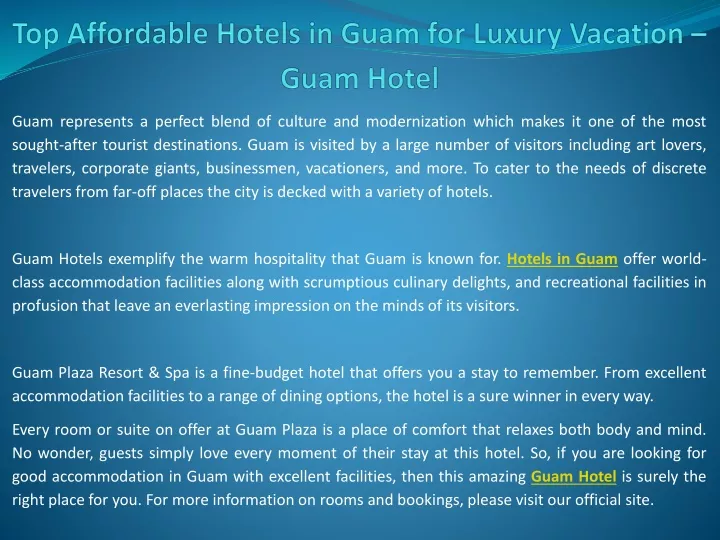 top affordable hotels in guam for luxury vacation guam hotel