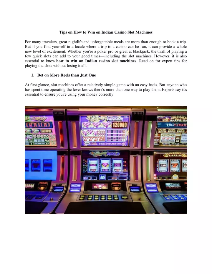 tips on how to win on indian casino slot machines