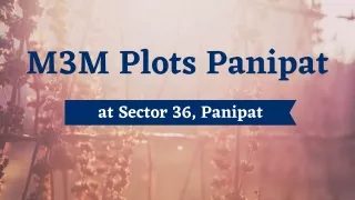 m3m plots panipat