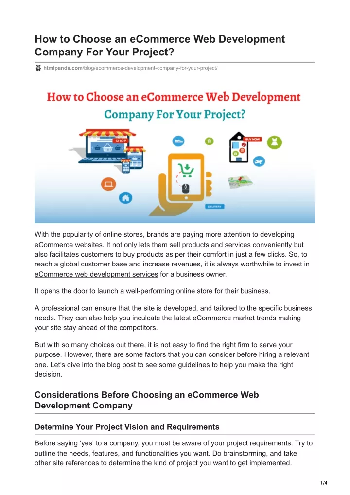 how to choose an ecommerce web development