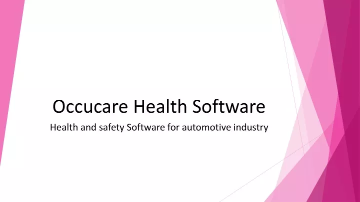 occucare health software health and safety