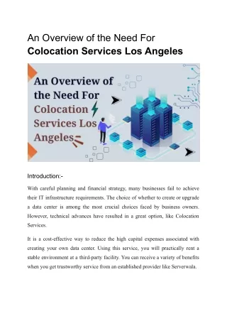 an overview of the need for colocation services
