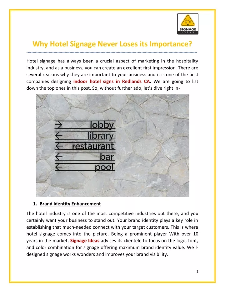 why hotel signage never loses its importance