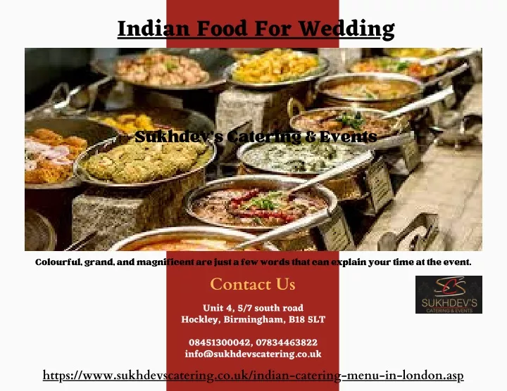 indian food for wedding