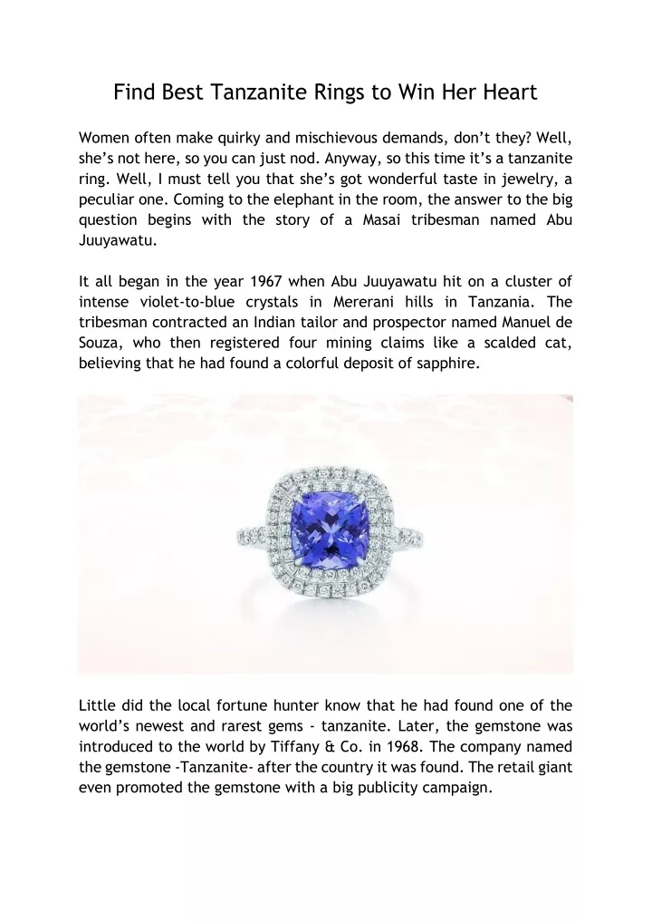 find best tanzanite rings to win her heart