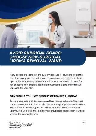 Avoid Surgical Scars Choose Non-Surgical Lipoma Removal Wand