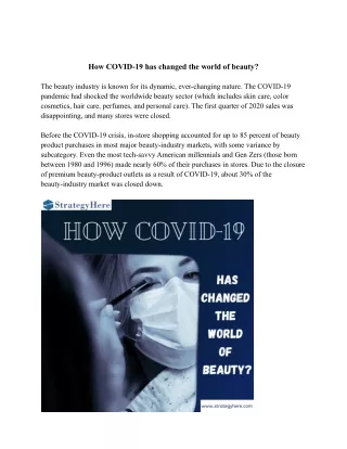How COVID-19 has changed the world of beauty